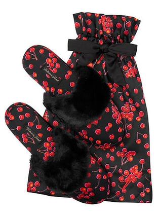 Капці victoria's secret satin black cherry slippers