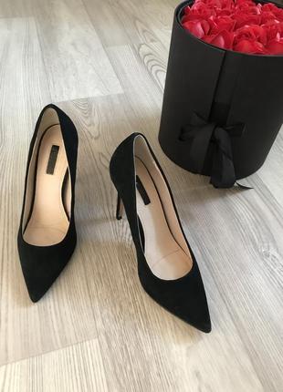 Шкіряні туфлі на підборах topshop