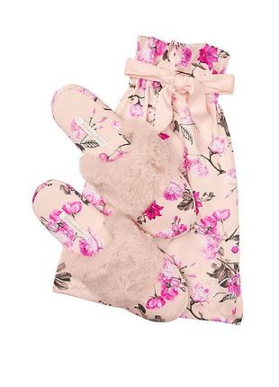 Тапочки victoria’s secret satin pink floral slippers