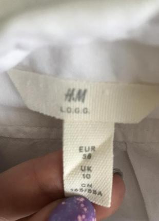 Трендовая стильная белая рубашка оверсайз от h&m, размер 38, укр 46-48-507 фото