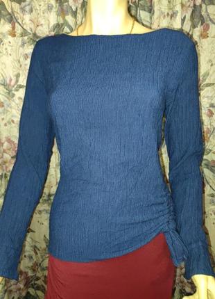 Блузка женская синего цвета.2 фото