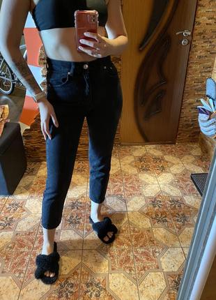 Чорні джинси slim mom жіночі1 фото