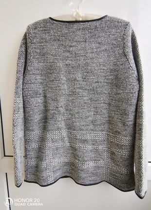 Тёплый шерстяной свитер с вставками из натуральной кожи,  white label оригинал!!!2 фото