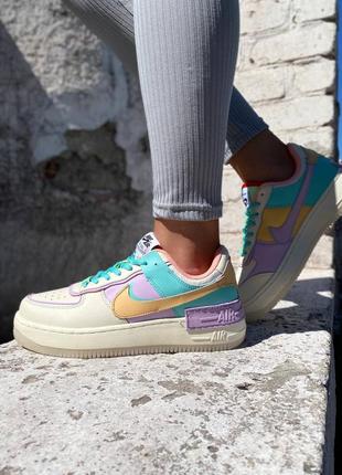 Женские кроссовки найк nike air force 1 shadow beige purple