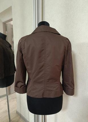 Дизайнерский пиджак жакет laurel укороченный 3/4 рукав шоколадного цвета в виде винтажного ретро стиля2 фото