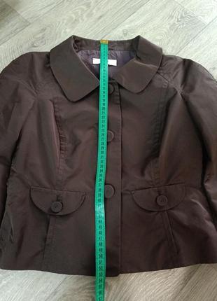 Дизайнерский пиджак жакет laurel укороченный 3/4 рукав шоколадного цвета в виде винтажного ретро стиля5 фото