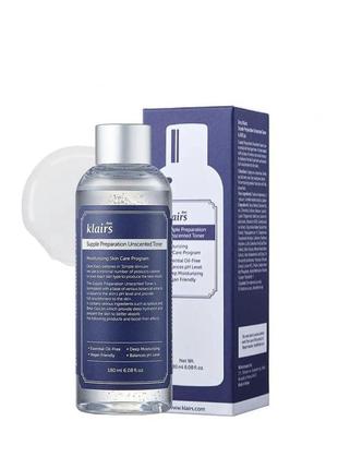 Смягчающий тонер для лица klairs supple preparation unscented toner, 180 мл