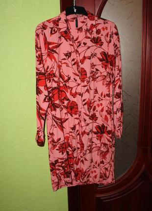 Вискозное платье на пуговицах, размер s от peppercorn