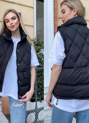 🔥sale🔥sale🔥 жилетка размеры: 42,44,46 ткань: холлофайбер цвет: черный фабричный китай 🇨🇳
