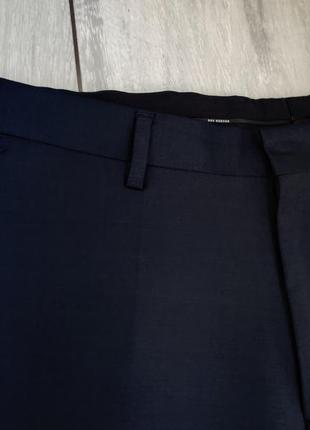 Качественные шерстяные мужские брюки темно-синего цвета нави пояс 40 см7 фото