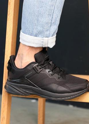Базовые черные кроссовки мужские, весеннево-осенни,деми, осень-весна, текстиль, мужская обувь