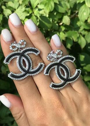 Брендовые серьги chanel с посеребрением
