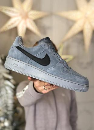 Меховые мужские кроссовки nike air force в сером цвете /осень/зима/весна😍9 фото