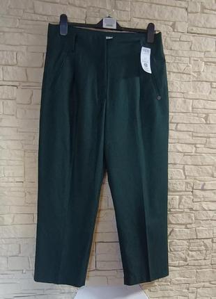 Жіночі трендові штани красивого зеленого кольору батал, довжина 7/8,48-50 розмір