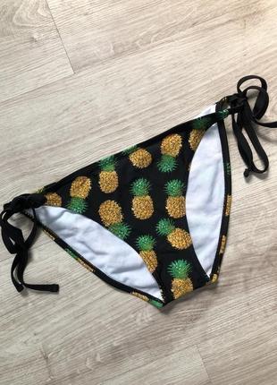 Купальник плавки низ от купальника в ананасы ананасы черныйчерный с s