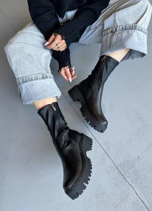 Ботинки женские кожаные зимние, натуральная кожа, фабричные, черные2 фото