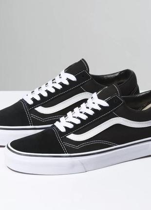 Кеды vans old skool черные с белым3 фото