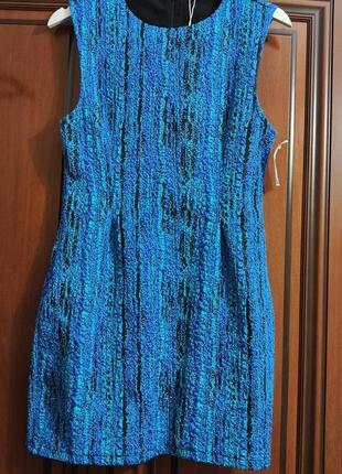 Голубое мини-платье размер m.6 фото