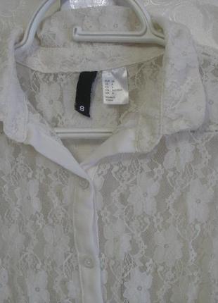 Полупрозрачная блуза с кружевной вставкой h&m4 фото