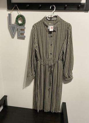 Шифоновое платье primark h&m zara гусиная лапка xl-xl