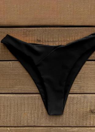 Женский купальник бифлекс dotyk baze черный | комплект пляжный женский топ + плавки на лето2 фото