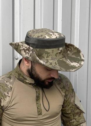 Панама мужская тактическая армейская hano камуфляжная хаки шляпа панама военная летняя с сеткой милитари3 фото