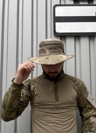 Панама мужская тактическая армейская hano камуфляжная хаки шляпа панама военная летняя с сеткой милитари8 фото