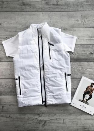 Комплект чоловічий жилетка футболка демісезонний vake чорний безрукавка утеплена жилет6 фото