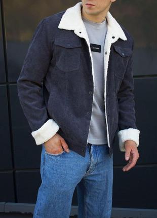 Куртка піджак чоловіча вельветова на хутрі ram піджак вельветовий повсякденний теплий1 фото