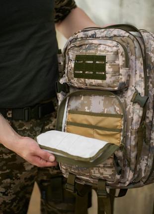 Рюкзак тактический большой на 100 литров армейский военный мужской mlrs пиксель светлый камуфляж | сумка4 фото