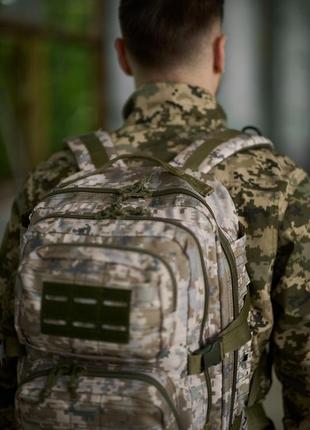 Рюкзак тактический большой на 100 литров армейский военный мужской mlrs пиксель светлый камуфляж | сумка5 фото