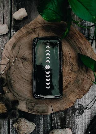 Черная подставка под аромапалки фазы луны moon phases black