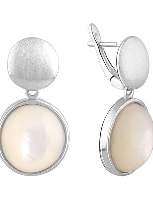 Серебряные серьги komilfo с натуральным перламутром (2082897)