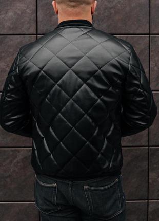 Куртка чоловіча шкіряна весняна осіння band x black
