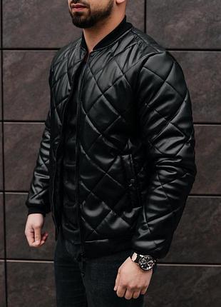 Куртка чоловіча шкіряна весняна осіння band x black