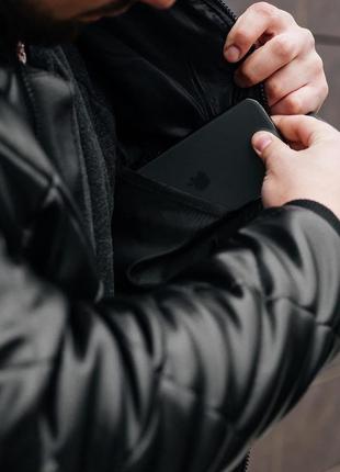 Куртка чоловіча шкіряна весняна осіння band x black