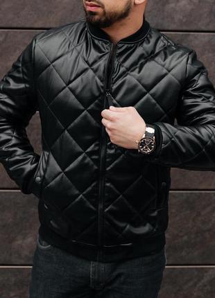 Куртка чоловіча шкіряна весняна осіння band x black