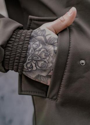 Куртка мужская весенняя осенняя soft shell easy хаки | ветровка мужская демисезонная7 фото