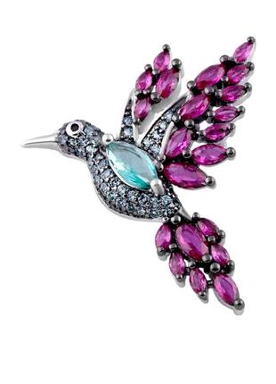 Серебряное кольцо komilfo с фианитами, вес изделия 5,37 гр (2110545) 16.5 размер