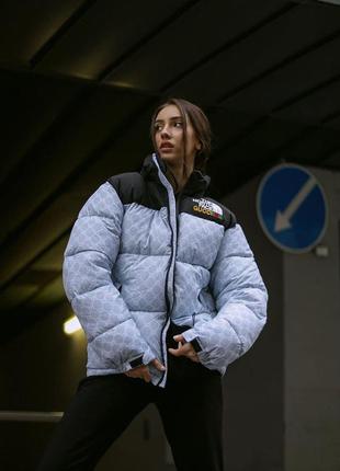 Женская куртка зимняя the north face xx gucci хаки пуховик женский теплый до -25°с tnf7 фото