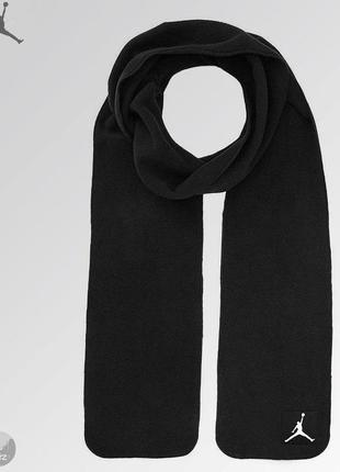 Шарф жіночий зимовий air jordan теплий чорний | чоловічий шарф із мікрофлісу джордан топ якості