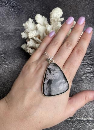 Підвісок з натуральним каменем гіперстен кулон з натуральним гіперстеном  гіперстен натуральний у сріблі