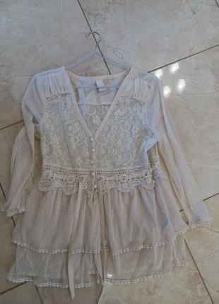 Бохо блуза,напівпрозора