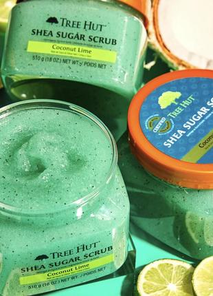 Скраб tree hut coconut lime sugar scrub для тіла "кокос та лайм", 510 мл1 фото