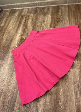 Розовая юбка барби 😍 клеш pimkie расклешенная малиновая юбка свободная плотная xs-s8 фото