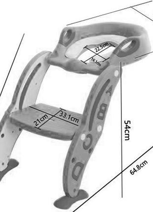 Дитяче сидіння на унітаз 2life з драбинкою рожевий (n-1351)2 фото