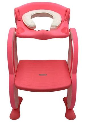 Дитяче сидіння на унітаз 2life з драбинкою рожевий (n-1351)