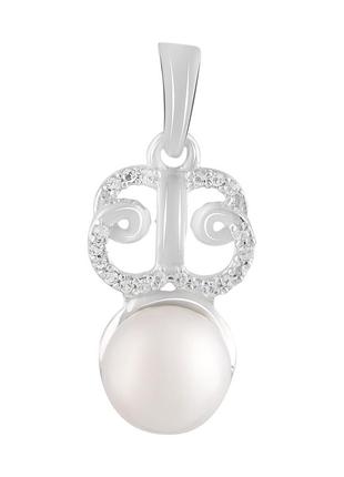 Срібна підвіска komilfo з перлами, топазом білим (2123705)1 фото