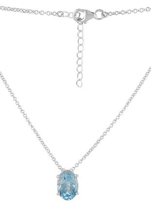 Серебряное колье komilfo с натуральным топазом 6.985ct, вес изделия 6,68 гр (2126683) 500 размер