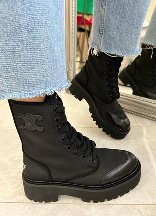 Шикарные сапоги celine boots зимние люкс